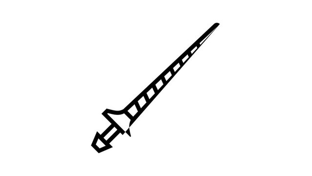 lance medieval line icon animation