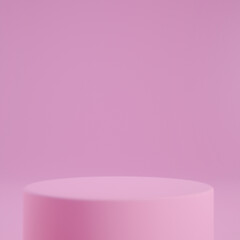 Pink podium 3d rendering abstract background design to display products.