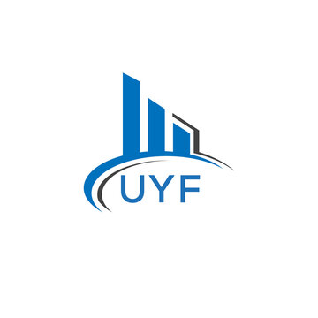 UYF letter logo. UYF blue image. UYF Monogram logo design for entrepreneur and business. UYF best icon.	
