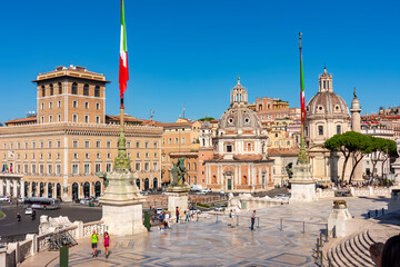 Venice square (Piazza Venezia) in center of Rome