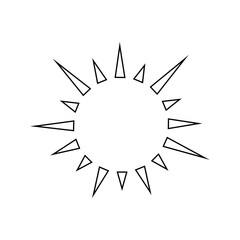 shining sun, spherical sun icon,cartoon text frame,Various circular speech bubbles, conversation