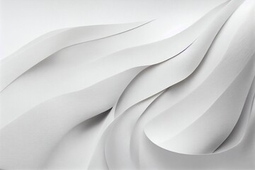 Obraz premium White minimalistic luxury abstract background with waves and lines, plastic, concrete, plaster texture.