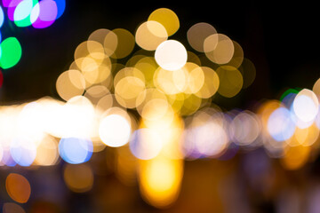 Colorful bokeh abstract background. Noise and gain. Motion blur.