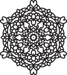 Decorative circle ornament mandala in Diwali style.