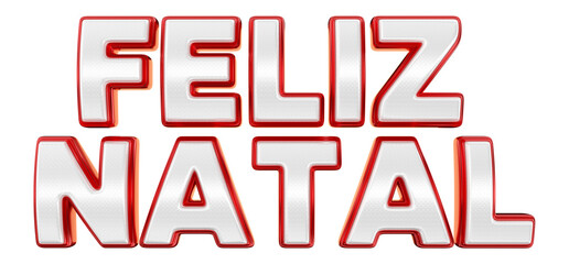 Merry christmas label in portuguese 3d letters for marketing campaign in brazil