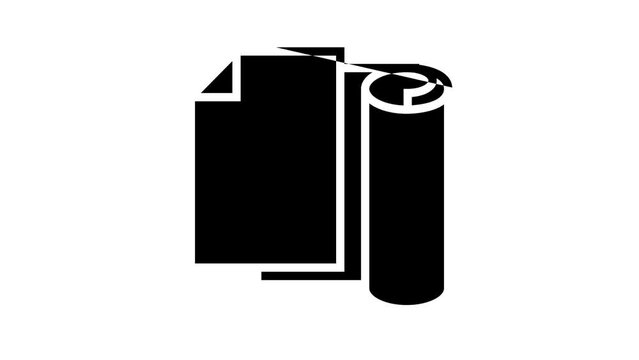 kraft paper list line icon animation