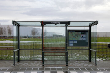 Bus Stop At The Canadaweg Street At Schiphol The Netherlands 2019