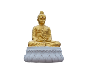 Golden buddha isolated on transparent background- PNG format.