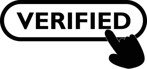 Obraz premium Verified Button on white background. finger presses on Verified button. flat style. 