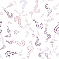 Quiz seamless pattern. Question marks, doubt, faq