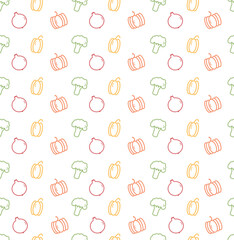 Seamless pattern of vegetables on a white background.Healthy food.