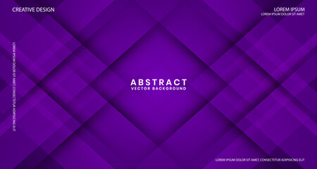3D purple techno abstract background overlap layer on dark space with lines effect decoration. Graphic design element cutout style concept for banner, flyer, card, brochure cover, or landing page