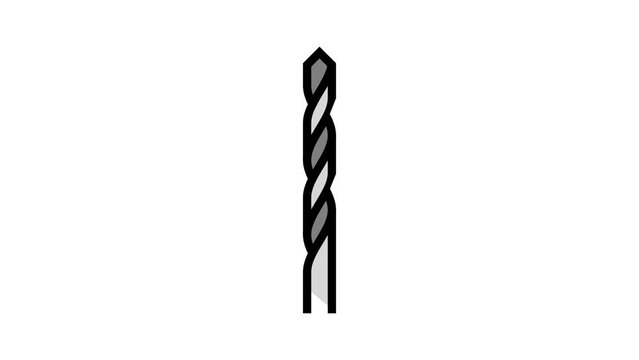 twist drill bit color icon animation