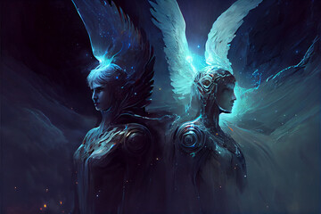Angels and gods in deep space