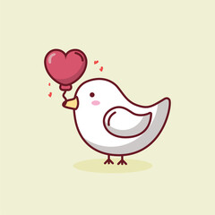 dove with heart love