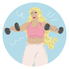 Girl lifting weights profile icon