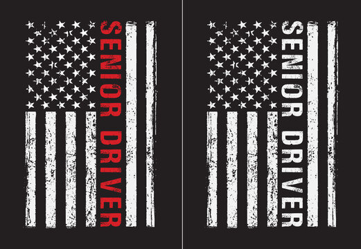 Senior Driver 4th Of July Design