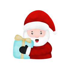 Santa Claus with gift illustration