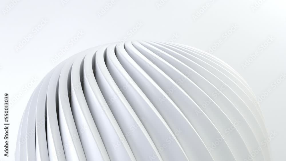 Poster abstract 3d render motion background. white hi-tech geometric animation texture for futuristic techn
