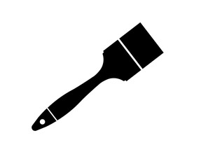 Black Paint brush on white background logo design. Repair brush, for painting walls vector design and illustration.

