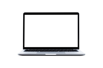 Laptop computer with blank transparent screen and background- PNG format. - obrazy, fototapety, plakaty