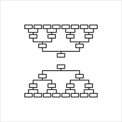 Tournament bracket icon. Outline league table vector icon on white background.