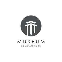 Museum Logo Template With Minimalist and Modern Concept