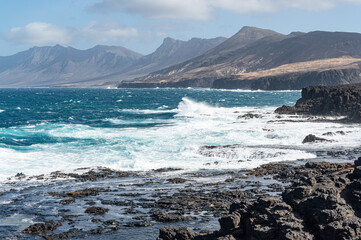 wave on the beach in canarias