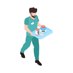 Isometric Male Nurse Composition