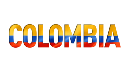 Foto op Canvas colombian flag text font © daboost