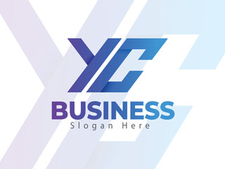 Business Agency Letter Logo Y, C Letter Logo design, Gradient Color with Italic Style. Premium Hi-Quality Digital Minimal Y And C Letter Logo Template.