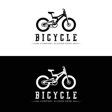 Bicycle Logo, Casual Vehicle Vector, Design Suitable For Bike Shops, Sports Branches, Mountain Bikes, And Kids Bikes