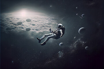 Floating through space, lost in nothingness