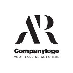 simple black letter ar for logo company design