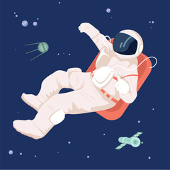 astronaut floating in the space