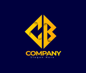 Digital Business Modern Sketch CB Letter Logo, Premium Hi-Quality Logo Concept, With Gradient Color. Creative Unique Concept.