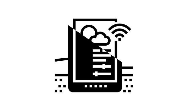climate monitoring agriculture line icon animation