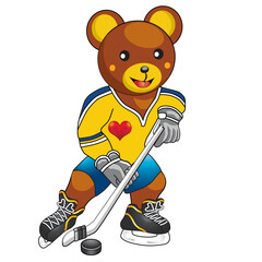 bear plays hockey
