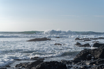 waves on the beach in canarias