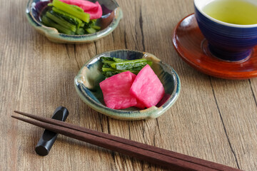 保平かぶと野沢菜の漬け物　長野県・松本市奈川