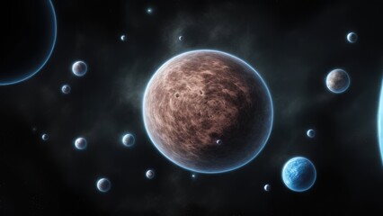 Obraz na płótnie Canvas Large planet in deep space.