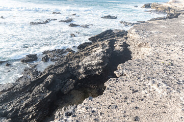 waves on the beach in canarias