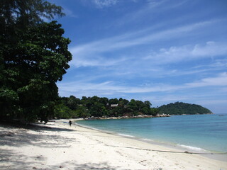 walking alone on the beach