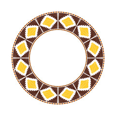 Tribal frame. Circle African pattern. Abstract geometric ethnic texture. - 550022238