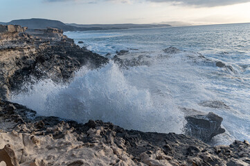 waves on the beach in canarias