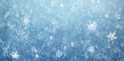 Snow in winter close-up. Macro image of snowflakes, winter background. Nice background on the theme...