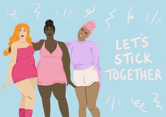 group of girls standing with empowering quote