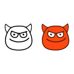 Damn emoticon in doodle style isolated on white background