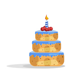 Cake with candles. Happy birthday. Vector