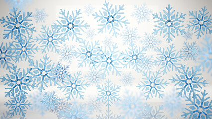 Christmas snowflakes, blurred background by focusing on center image.